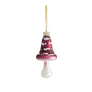 Set 3 gepunktete Champignons h 9 cm marsala weiß