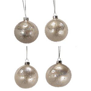 Set 4 sphères pralinées blanches Ø 8 cm