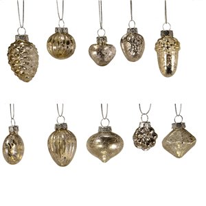 Cylindre 10 sujets mixtes en verre Ø 5 cm argenté