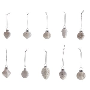 Cylindre 10 sujets mixtes en verre Ø 5 cm blanc