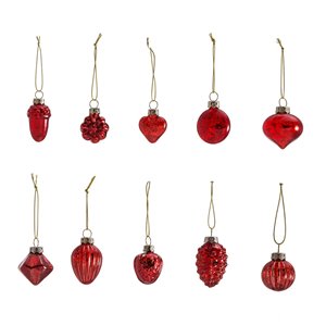 Cylindre 10 sujets mixtes en verre Ø 5 cm rouge