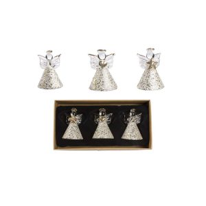 Ensemble 3 anges h 5 cm champagne