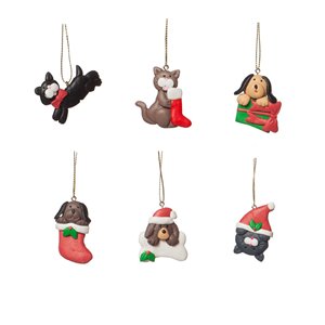 Sujets en fimo bulles chiens chats 6 assortiments h 4 cm