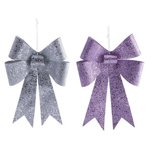 Le noeud avec noeuds h 30 cm rose argenté