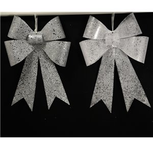 Le noeud avec noeuds h 60 cm blanc argenté irisé