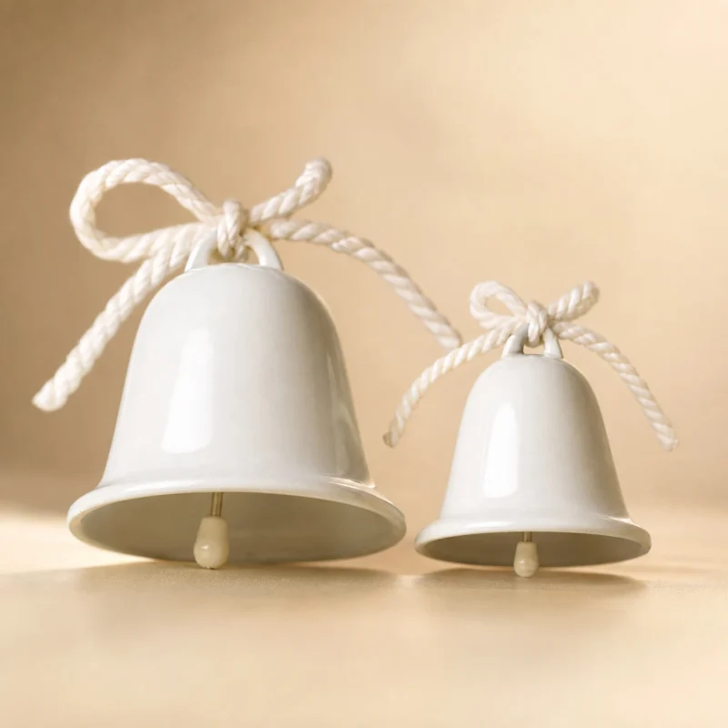 Set 9 campane Ø 3,5 cm o set 12 campane Ø 2,5 cm bianco