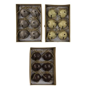 Set 6 burbujas en caja Ø 4,7 cm marfil marrón gris