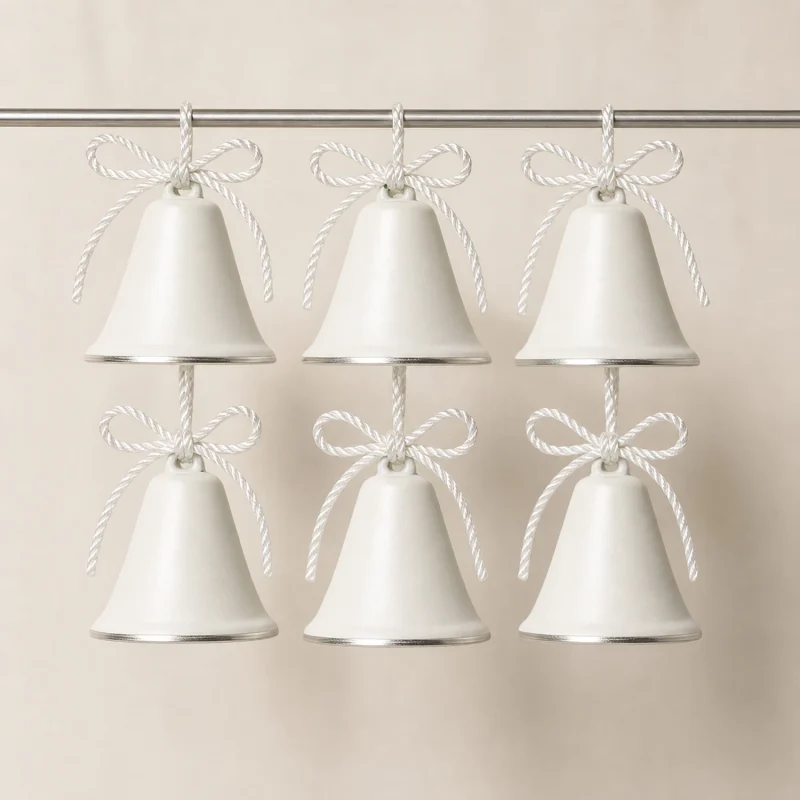 Set 6 campanelle in scatola Ø 5 cm bianco