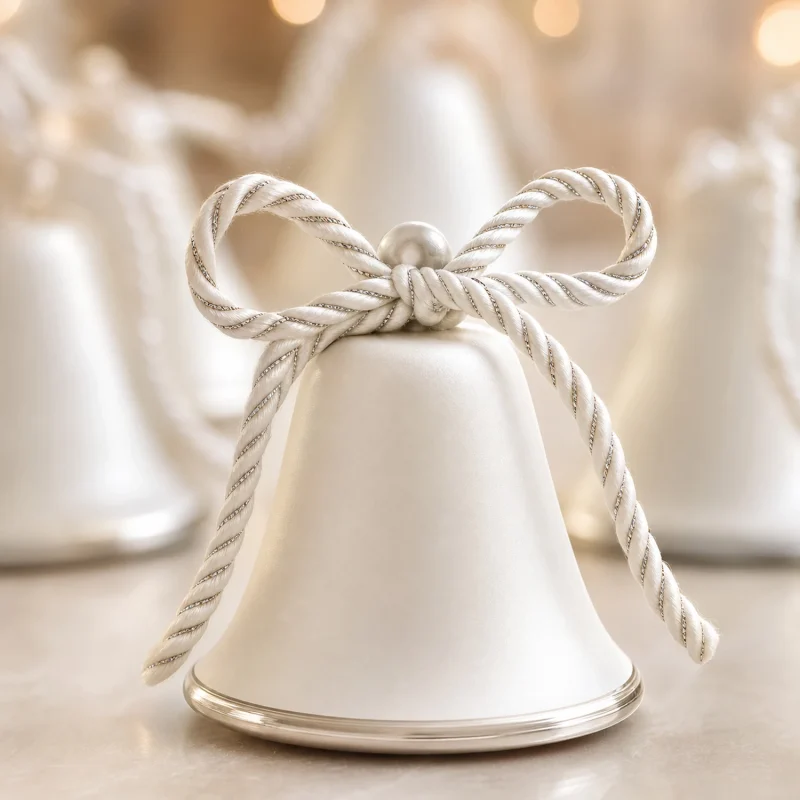 Set 6 campanelle in scatola Ø 5 cm bianco