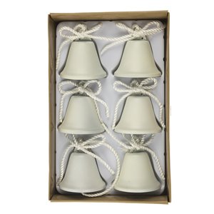Lot de 6 cloches dans une boîte Ø 5 cm blanc