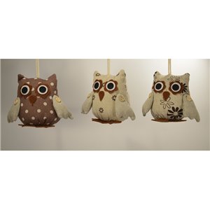 Gufo Nines marrone h 10 cm