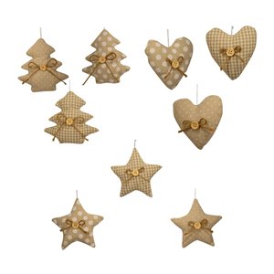 Soggetti Nines avorio h 13 cm cuore stella albero