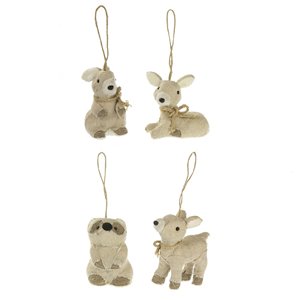 Set aus 4 rustikalen Bauernhoftieren h 10 cm sortiert