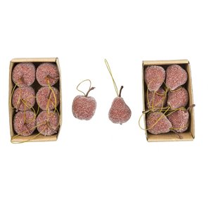 Boîte de 6 glaces aux fruits Ø 4 cm pomme poire rouge