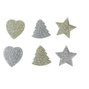 Herz Stern Baum h 9 cm gold silber