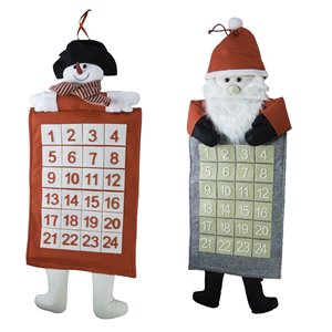 Calendario de Adviento de fieltro con Papá Noel