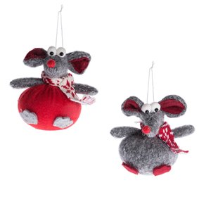 Nedo Maus h 12 cm grau rot