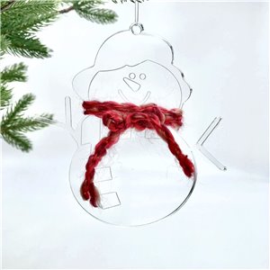 Marionnette en plexi h 11 cm cordon de laine rouge