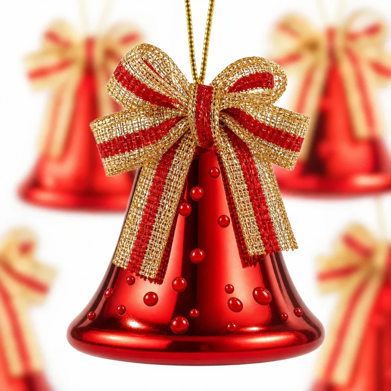 Set of 6 Ø 4.7 cm bells with bow in box