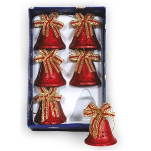 Jeu de 6 cloches Ø 4,7 cm avec noeud dans la boîte