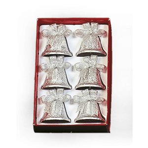 Set 5 cloches Ø 5.5 cm argenté sablé