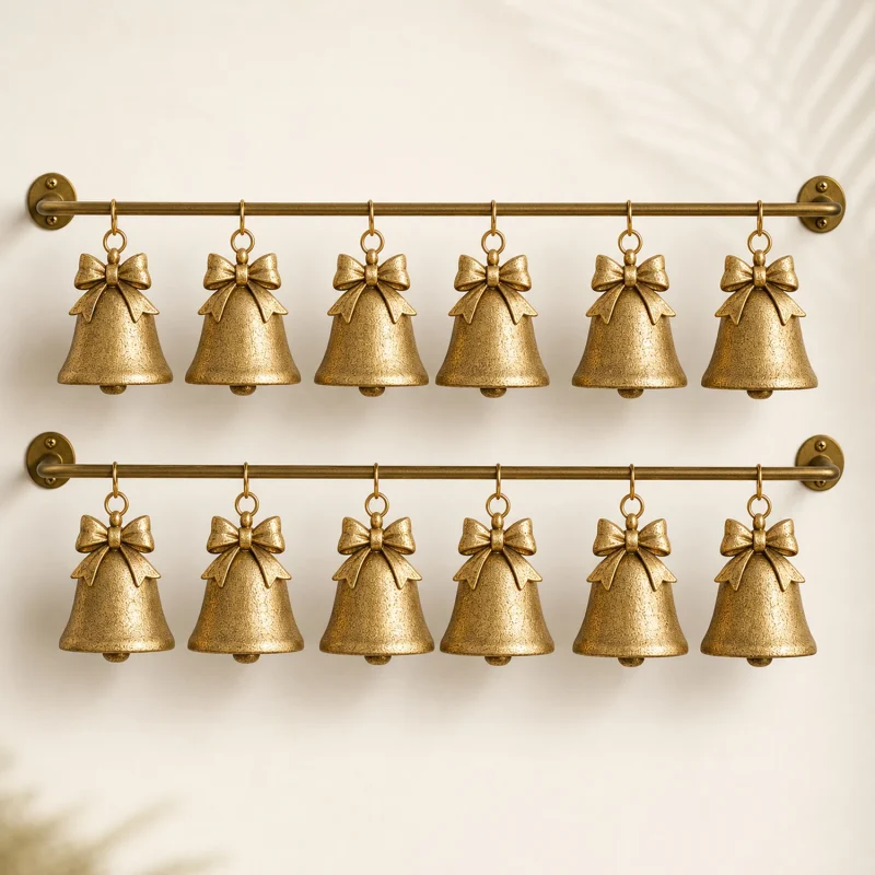 Set 12 campane Ø 2,5 cm oro sabbiato