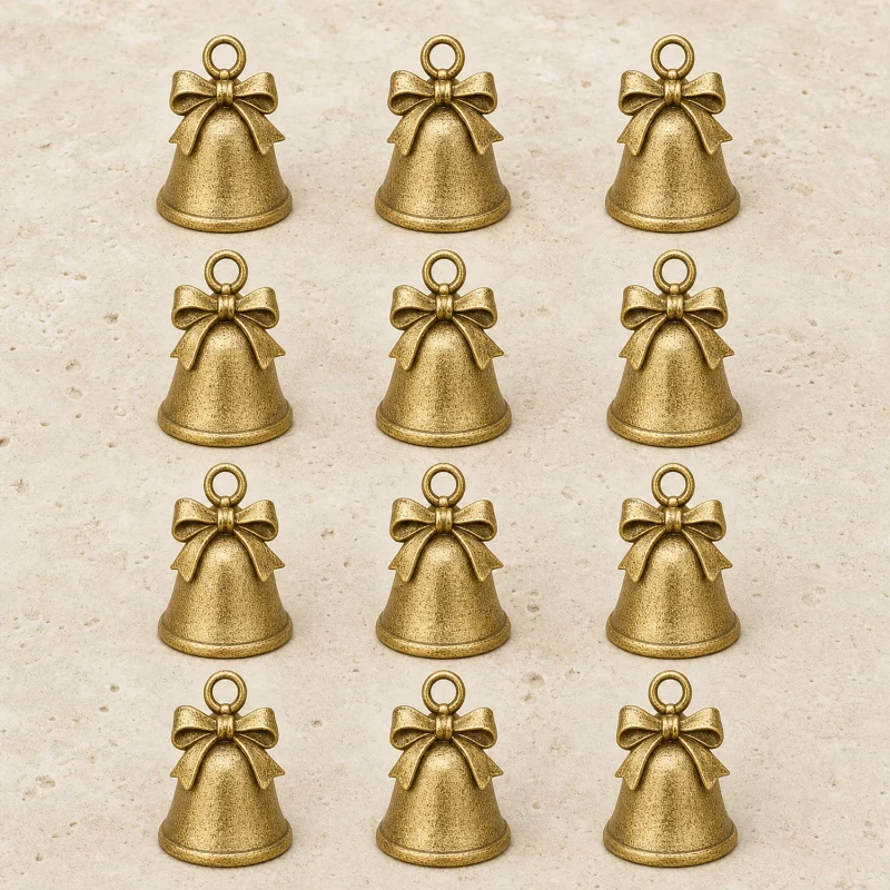 Set 12 campane Ø 2,5 cm oro sabbiato