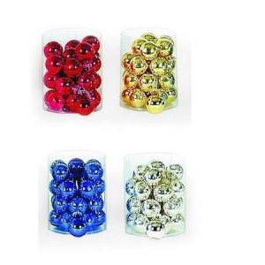 Lot de 24 boules en verre Ø 25 mm cylindre doré