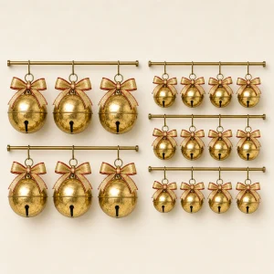 Set 6 bubbole Ø 3,5 cm e set 12 bubbole Ø 2,5 cm oro in scatola