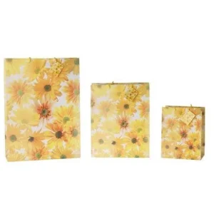 Buste carta con manici 180x100x227 mm fiori gialli