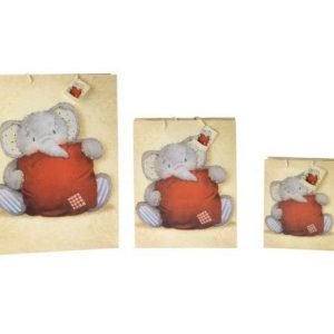 Enveloppes en papier avec poignées 180x100x227 mm gris avec éléphant