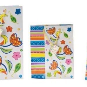 Enveloppes en papier avec poignées 180x100x227 mm blanc avec feuilles