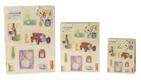 Buste carta con manici 264x136x327 mm avorio con disegni