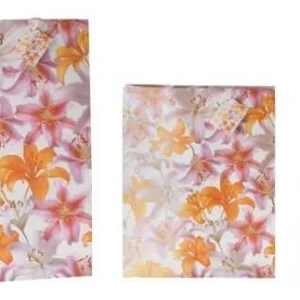Buste carta con manici 264x136x327 mm bianco con fiori