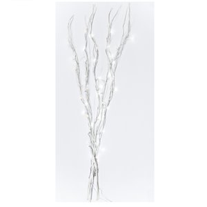 Branches lumineuses (5 branches ivoires) - 50 LEDs lumière chaude - lumière continue - H 120 cm - 24V - fil transparent - intérieur