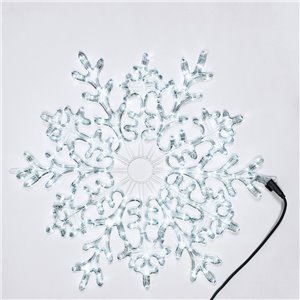 Tube LED flocon de neige - 336 LED blanc glacier (60 clignotantes + 276 fixes) - 80×80 cm - 230V - câble en caoutchouc - utilisation extérieure
