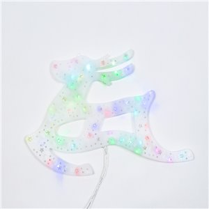 Renne perforé - 50 LED RGB - effet de changement de couleur - 43 cm - 24V - fil transparent - usage extérieur