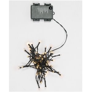 48 LED Warm Light Chain - light games with timer (6h ON/18h OFF) - L 2.40 m - battery operated - outdoor use