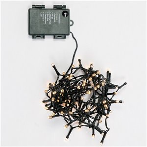 Chain 100 LED Warm Light - light games with timer (6h ON/18h OFF) - L 5 m - battery operated - outdoor use