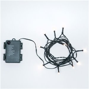 Chain 10 LED Warm Light - light games with timer (6h ON/18h OFF) - L 2 m - battery operated - outdoor use