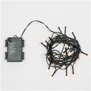 Chain 20 LED Warm Light - light games with timer (6h ON/18h OFF) - L 4 m - battery operated - outdoor use