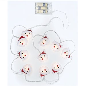 10 LED Papillons de Noël en tissu H 5,5 cm - 10 LED lumière chaude - lumière continue - L 1,50 m - fonctionne sur piles - fil transparent - usage intérieur