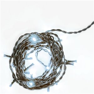 Chaîne 20 LEDs Ice White - Lumière fixe - Pas de la lampe 20 cm - L 4 m - 230V - Usage intérieur