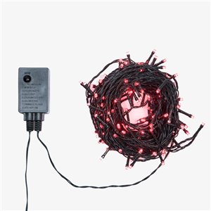 Chaîne de 180 LED rouges - jeux de mémoire - T.E. 6W - L 13 m - 31V - usage extérieur