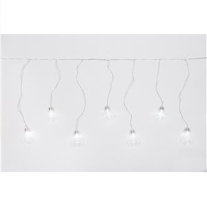 Tenda 20 Lampadine LED H 9/11 cm – L 3 m × 30/47 cm – 20 LED chiari – luce fissa – 31V – uso esterno