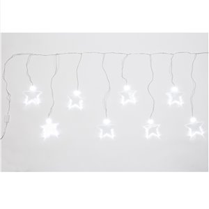 Tenda 10 Stelle in Acrilico LED H 12 cm – L 1,40 m × 33/54 cm – 10 LED chiari flashing – 24V – uso esterno