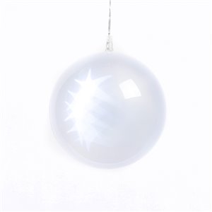 Sphère LED numérique Ø 20 cm - 48 LED transparentes - fil transparent - effets lumineux numériques - 5V - utilisation en intérieur