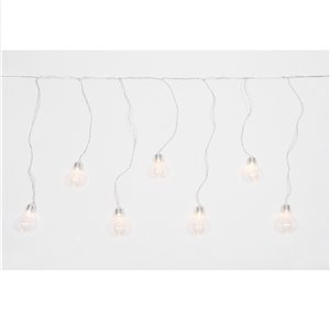 Tenda 20 Lampadine LED H 9/11 cm – L 3 m × 30/47 cm – 20 LED luce calda – luce fissa – 31V – uso esterno