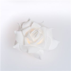 Set 2 LED blanches Roses Ø 8 cm - 1 LED lumière chaude - lumière constante - fonctionne sur piles - utilisation intérieure