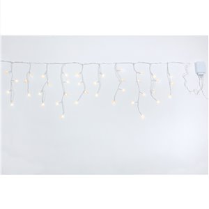 LED Stalaktiten - 160 LEDs warmes Licht - Lichtspiele - L 4.00 m × H max. 30 cm - transparenter Draht - 24V - Außeneinsatz